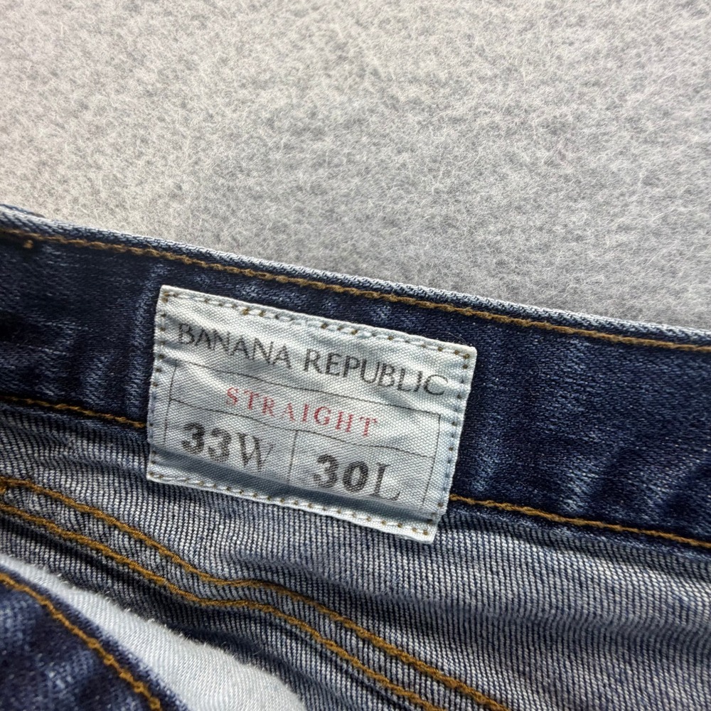 Banana‎ Republic Straight Leg Jeans Mens 33x30 Medium Wash Blue Stretch Denim - Picture 6 of 9
